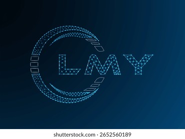 LMY low poly letter logo vector design. LMY lower poly logo design. Low poly logo.
