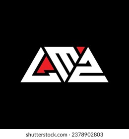 Diseño del logotipo de la letra triangular LMZ con forma triangular. Monograma de diseño del logotipo del triángulo LMZ. Plantilla de logotipo vectorial triangular LMZ con color rojo. Logotipo triangular LMZ Diseño sencillo, elegante y lujoso.