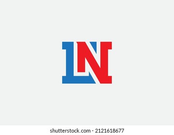 LN - abstract logotype or icon with UK flag elements and colors. Creative combination of letters. Monogram of NL. Letter logo.
