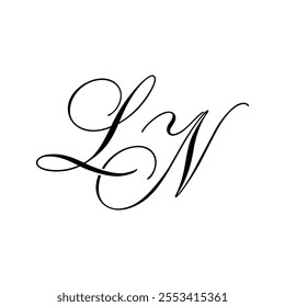 LN Calligraphy Monogram Initial Letters Logo