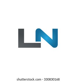 LN company linked letter logo blue