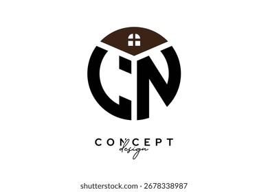 LN Creative Real Estate Monogram Logo Concept Design in Circle Shape