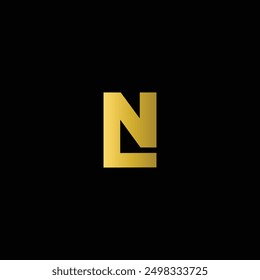 LN creative vector modern letter flat monogram negative space logo design with White background