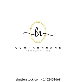 LN handwriting initial logo template vector.