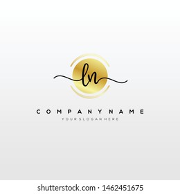 LN handwriting initial logo template vector.