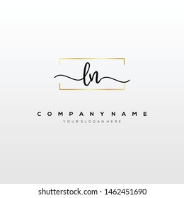 LN handwriting initial logo template vector.