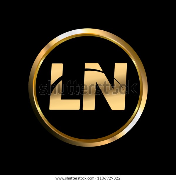 Ln Initial Circle Company Logo Gold Stock Vector Royalty Free 1106929322 Shutterstock