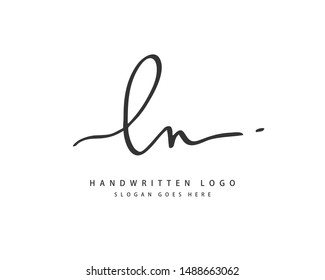 LN Initial handwriting or handwritten logo for identity. Logo with hand drawn style.