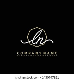 LN Initial handwriting logo concept