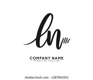 LN Initial Handwriting Logo Template Vector