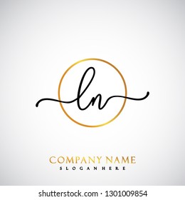LN Initial Handwriting logo template vector