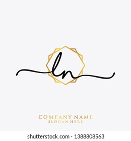 LN Initial handwriting logo template