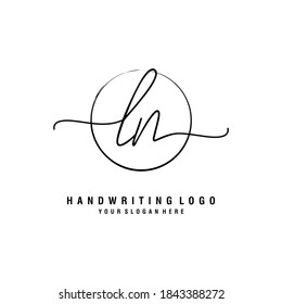 LN Initial handwriting logo template vector