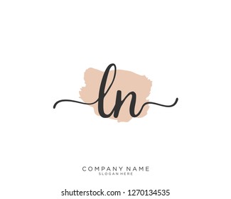 LN Initial handwriting logo vector 