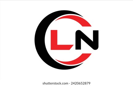 LN initial letter creative circle icon swoosh logo design vector. monogram, lettermark, circle, calligraphy, symbol, emblem, elegant, abstract, wordmark, sign, art, typography, icon, minimal, premium