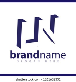 LN initial letter with negative space logo icon vector template