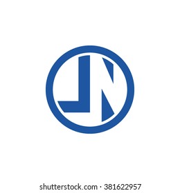 LN initial letters circle business logo blue