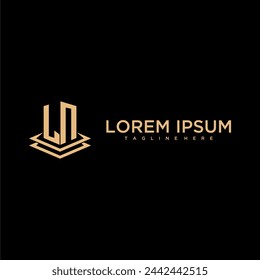 LN initial monogram logo real estate with creative building style design vector