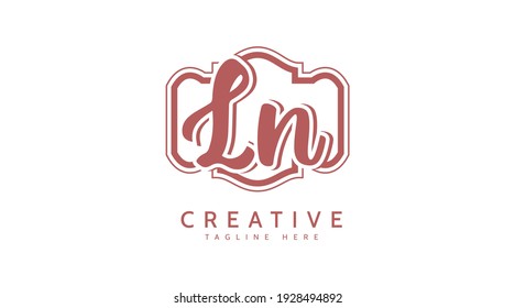 LN Initials, handwriting logo vector