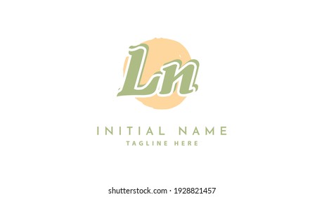 LN Initials, handwriting logo vector