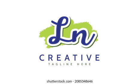 Ln Initials, handwriting logo vector