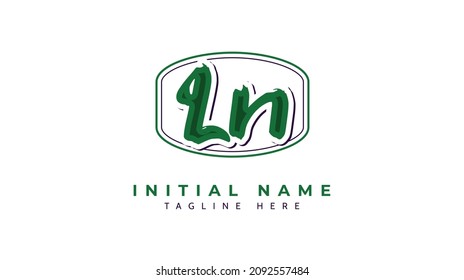 Ln Initials, handwriting logo vector