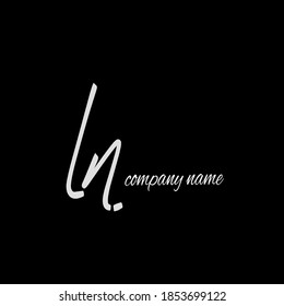 LN L N Initial Handschrift Logo Vorlage Vektorgrafik