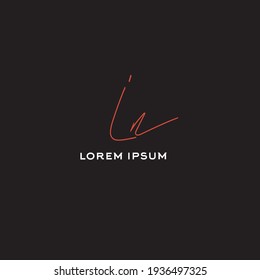 LN l n Initial handwriting creative fashion elegant design logo Sign Symbol template vector icon