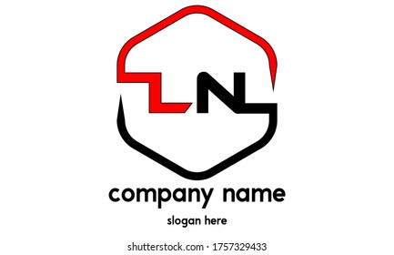 Ilustración del logotipo de la letra LN o L N