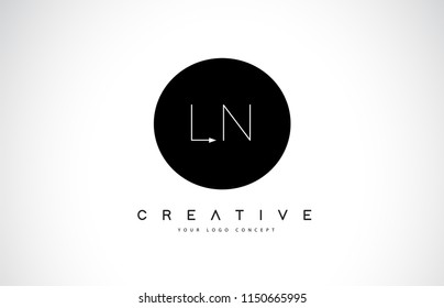 LN L N Logo Design with Black and White Creative Icon Text Letter Vector.