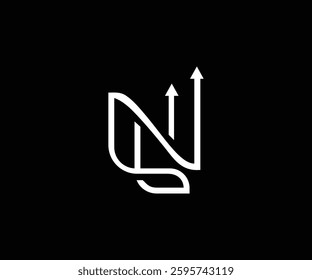 LN letter with arrow logo design
