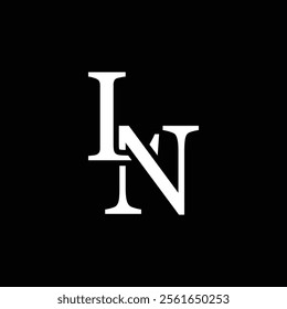 LN letter logo concept isolated on white background. NL Logo