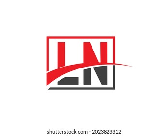 Plantilla de diseño de logotipo de carta LN