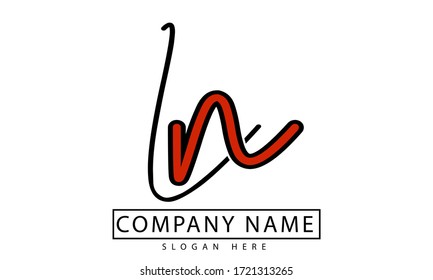 Plantilla de Ilustración del vector de diseño de logotipo LN Letter.
