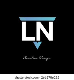Logotipo de la letra de LN en triángulo - monograma moderno del gradiente para la marca y el diseño de la identidad