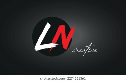 Icono del logotipo de pincel de las letras LN, diseño de vectores elegantes