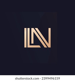 Logotipo de las letras LN, diseño de monograma
