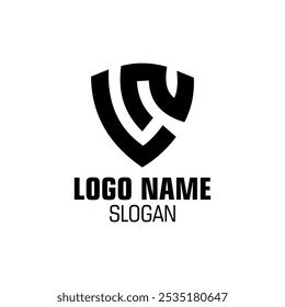 LN-Logo-Emblem-Monogramm mit Designvorlage im Schildstil einzeln auf weißem Hintergrund