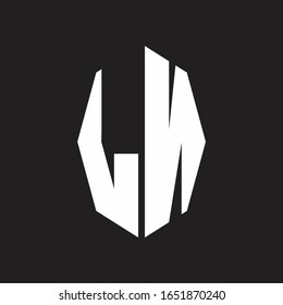 LN Logo monogram with octagonal ribbon style design template