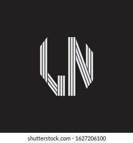 LN Logo monogram with outline style linked isolated on black background