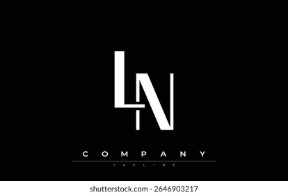 LN Modern Initials Logo Design. Branding logo with stylized initials showcasing bold design and modern aesthetic. Ideal for professional business branding or creative projects focusing on minimalistic