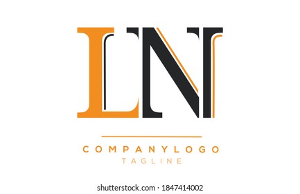 LN monogram letter initials text alphabet logo design