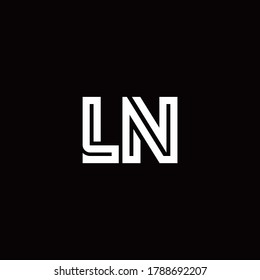 LN monogram logo with abstract line design template