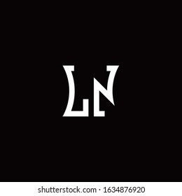 LN monogram logo with curved side style design template