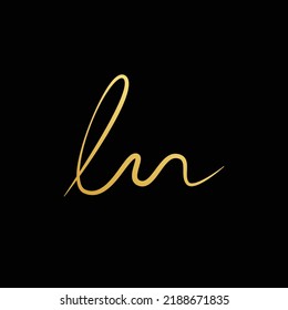 LN monogram vector logo made from handwriting letters. Suitable for personal branding, wedding, beauty, fashion, and company.