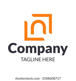 LN or N simple monogram logo design