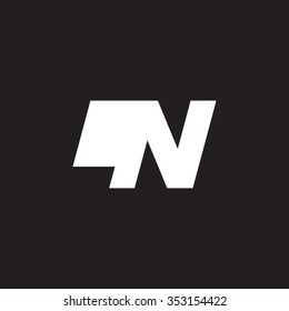 LN negative space letter logo black background