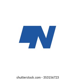 LN negative space letter logo blue
