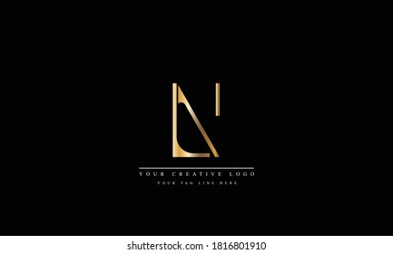 Modelo de monograma del logotipo del vector abstracto LN NL