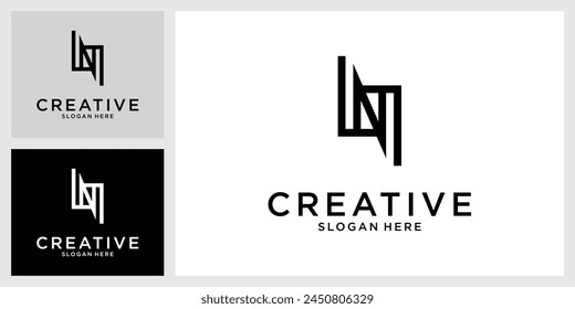 LN or NL initial letter logo design vector